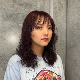 ミディアム カラー パーマ 🍎ハイトーン/ 透明感カラー🍎リオのヘアスタイル