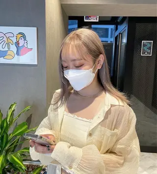 セミロング カラー パーマ、ストパー モデル募集、ちはるのヘアスタイル