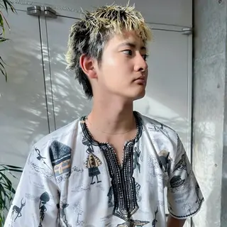 カラー パーマ メンズ myu 🐈⬛のヘアスタイル