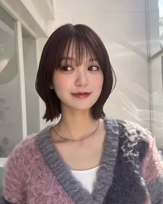 ミディアム カラー ren ボブロブ/ミディアムのヘアスタイル