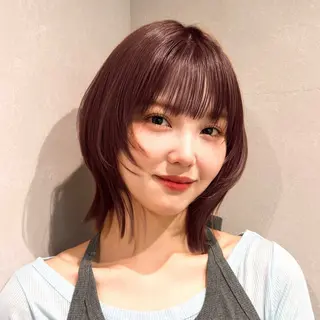 ショート カラー Un ami omotesando 【アンアミ　オモテサンドウ】所属・RIKO/暖色カラー /縮毛矯正/ミニボブのヘアスタイル