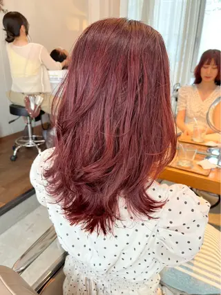セミロング カラー かとう りなのヘアスタイル