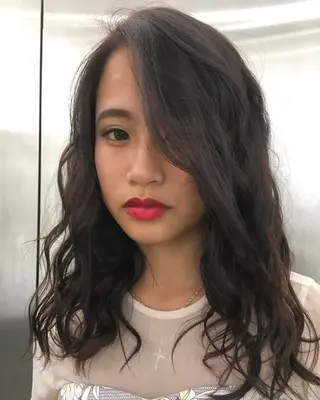 ロング salowin 原宿 aroa所属・韓国／ハッシュカット ／透明感カラー／金野のヘアスタイル