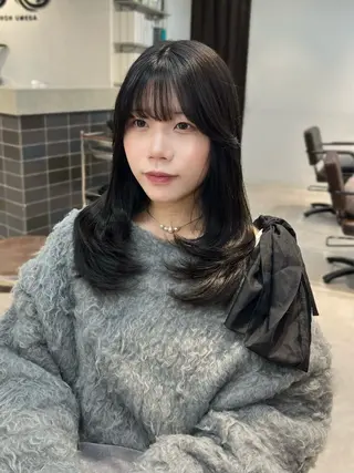 カラー ヘアアレンジ 似合わせ顔まわり カット🤍森尾真由美のヘアスタイル