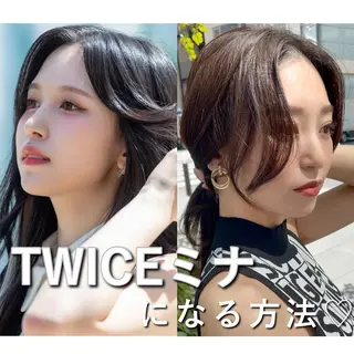 セミロング カラー 顔周り特化/韓国ヘア /レイヤー/吉野幸大のヘアスタイル