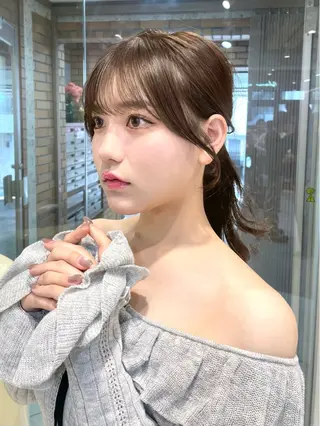 セミロング カラー 美髪矯正 ブリーチな しダブル🍒❤ゆうきのヘアスタイル