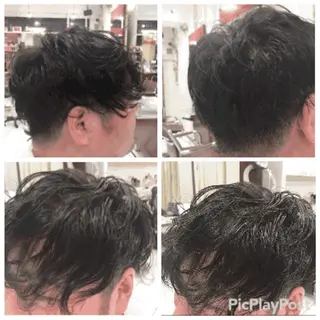 ショート パーマ メンズ "PEPPU "所属・派手髪、ハイトーン ショートヘアShinのヘアスタイル