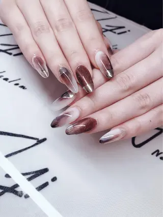 ネイル 🖤スカルプ R🖤のネイルデザイン