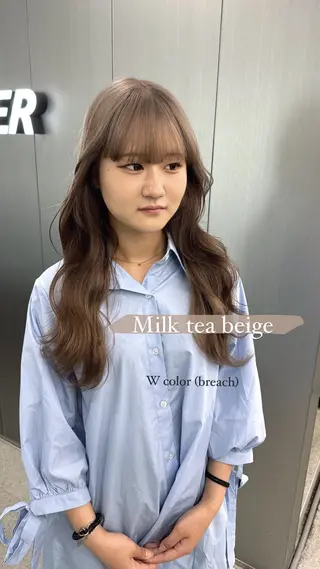 ロング カラー 暗髪🩶ラベンダー/ ブルー/ユウナ🤍のヘアスタイル