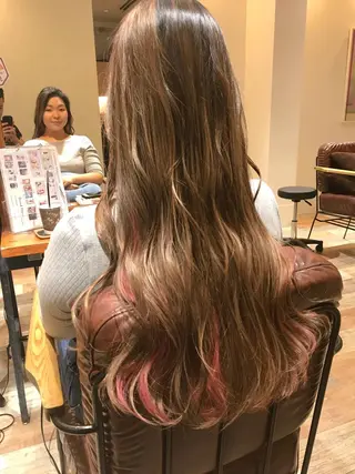 ロング カラー シールエクステ⭐️ オオミタクヤのヘアスタイル