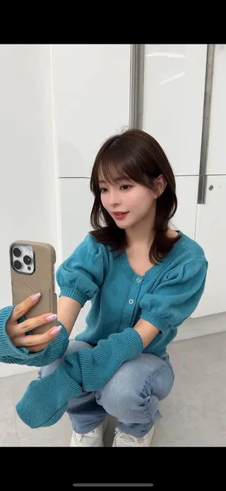 ミディアム カラー ヘアアレンジ 最小顔周り&レイヤー 特化/池袋/kokiのヘアスタイル
