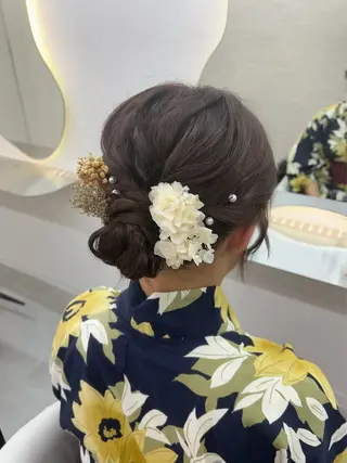 セミロング カラー パーマ ヘアアレンジ メンズ キッズ みゆう💕池袋 💕カラーモデル募集のヘアスタイル