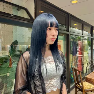 セミロング カラー GO TODAY SHAiRE SALON 原宿本店所属・ブリーチ/レイヤー ハッシュカット/河内のヘアスタイル