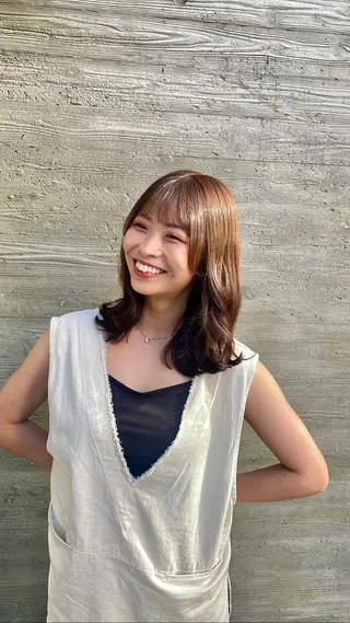 ミディアム カラー 𝘚𝘶𝘻𝘶 𓂃𓈒𓏸のヘアスタイル