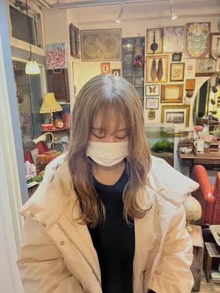 ロング カラー 抜け感ショート パーマ/緒方椋のヘアスタイル