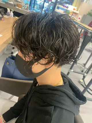 ミディアム パーマ メンズ toki所属・SHU NTAのヘアスタイル