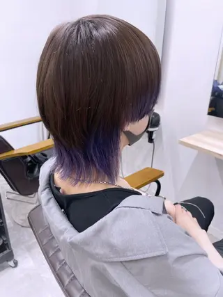 ミディアム カラー メンズ EMANON新宿南口所属・🦄中性ウルフ ☁️Shiori🦄のヘアスタイル