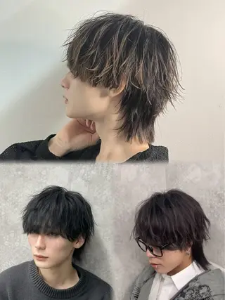 カラー ヘアアレンジ メンズウルフ🐺♡ ブリーチ♡ヘアメ🎀のヘアスタイル