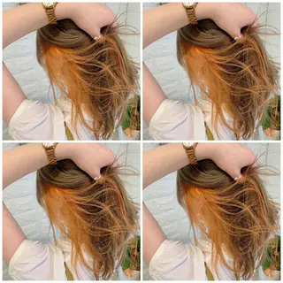 セミロング カラー ハイトーン/ブリーチ 山崎 悠次のヘアスタイル