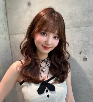 セミロング カラー 🎀リオ🎀 /暖色カラーのヘアスタイル
