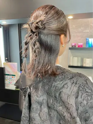 ミディアム ヘアアレンジ ダブルカラー🦖 /髪質改善⚡️しおりのヘアスタイル