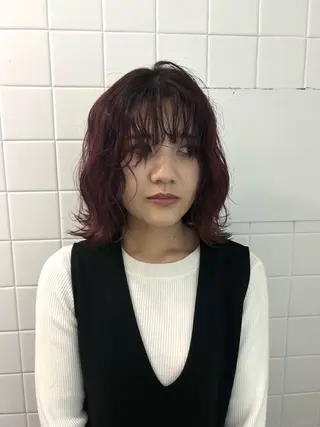 ミディアム 透明感カラー/パーマ ⚡️ 金子 聖汰⚡️のヘアスタイル