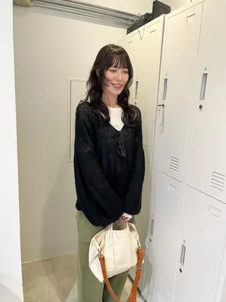 ロング カラー パーマ 似合わせ小顔レイヤー 🎀nonokaのヘアスタイル