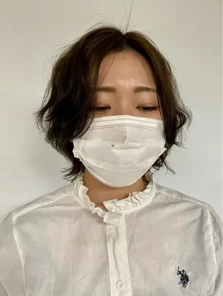 ミディアム パーマ steed tokyo所属・KOOKI スティードトーキョーのヘアスタイル