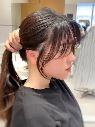 ミディアム カラー パーマ ヘアアレンジ 小野寺瑞希 /最小顔カットのヘアスタイル