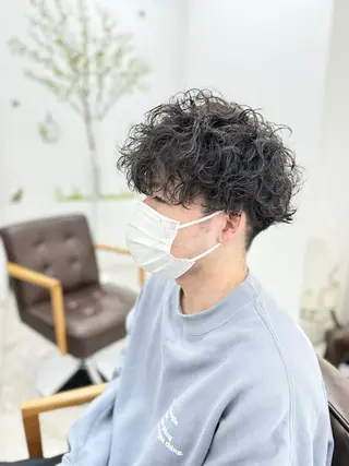 ミディアム パーマ メンズパーマ特化 玉置のヘアスタイル