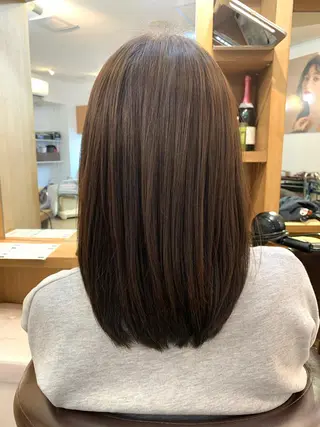 セミロング カラー エンドウ ミノリ🤎 /半個室/レイヤーのヘアスタイル