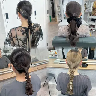 ロング ヘアアレンジ JUNSHIN🦋 ヘアセット／カラーのヘアスタイル