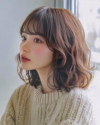 ミディアム カラー 🌬️attrait 髪質改善/個室サロンのヘアスタイル