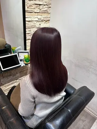 セミロング カラー 🍒サクラ🍒 /透明感カラー/艶髪のヘアスタイル