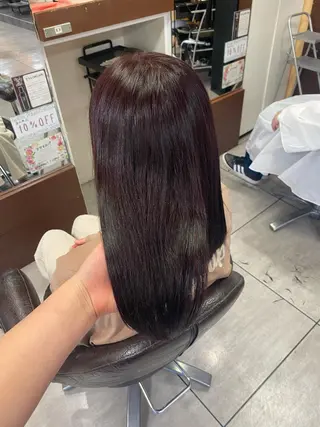セミロング カラー ヘアアレンジ HAIRSALONLOOP所属・川上 麻梨阿のヘアスタイル
