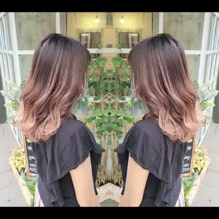 セミロング カラー cherie所属・バレイヤージュ/ ハイライト/大内格のヘアスタイル
