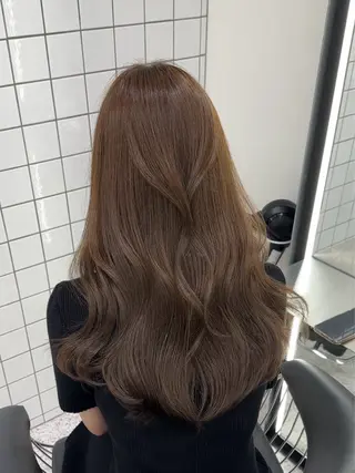 ロング カラー ブリーチなしヘーゼル 🤎透明感カラー 唯のヘアスタイル