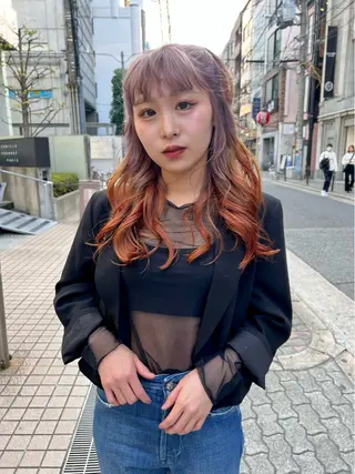 ロング カラー ハイトーンカラー🍑 心斎橋のヘアスタイル