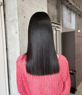 セミロング 松井ゆら/ 酸性ストレート/暖色のヘアスタイル