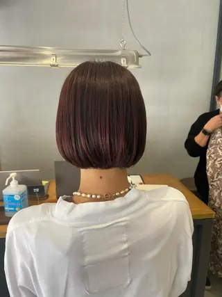 ショート カラー 暖色カラー🍊 ボブ🌿顔周りcutのヘアスタイル