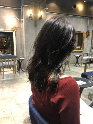 セミロング カラー マンツーマン／韓国 ヘア‎Amiのヘアスタイル