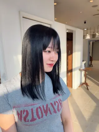 ミディアム ✨艶髪／透明感カラー ミユ💜のヘアスタイル