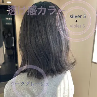ミディアム カラー ヘアアレンジ 松井那津子 /ハイライトブリーチのヘアスタイル