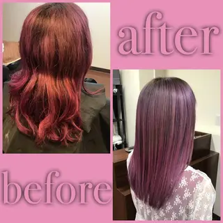 セミロング SHIN/レイヤー カット×クロスパーマのヘアスタイル