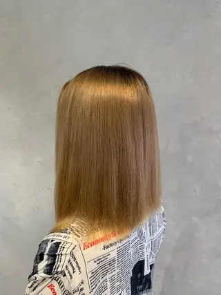 セミロング 髪質改善ストレート アオヤギのヘアスタイル