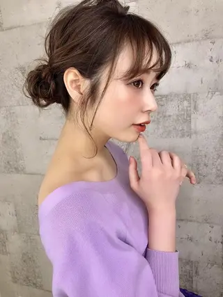 ミディアム ヘアアレンジ カラー 🎊ルービック 京橋店💛のヘアスタイル