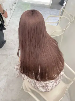 セミロング カラー 透明感/グレージュ/ ミルクティー/ユウトのヘアスタイル