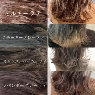 ミディアム カラー パーマ ヘアアレンジ 🩶透髪×モテ髪🩶 池袋SHE🏹🩶のヘアスタイル