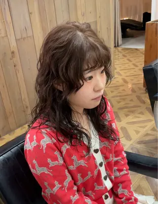 ロング パーマ 安藤 竜之介のヘアスタイル