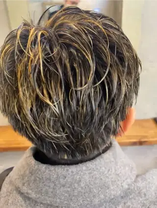 ショート カラー メンズ メンズパーマ ジンのヘアスタイル